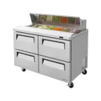 image of Turbo Air TST-48SD-D4-N 48" Two Section Sandwich / Salad Prep Table w/ 4 Drawers, 12 Pans