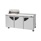 image of Turbo Air TST-72SD-08S-N-CL 72" Three Section Sandwich / Salad Prep Table w/ 3 Doors, 8 Pans