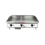 image of Toastmaster TMGT36 36" Countertop Thermostatic Gas Griddle, 3/4" Steel Plate, 60.000 BTU