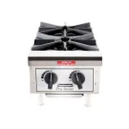 image of Toastmaster TMHP2 12" Countertop Gas Hotplate with (2) Burners, Manual Control, 44.000 BTU