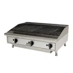image of Toastmaster TMLC36 36" Countertop Gas Lava Rock Charbroiler w/ (3) Burners, 90.000 BTU