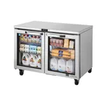 image of True TUC-48G-HC~SPEC3 48" 2-Section Undercounter Refrigerator w/ 2 Glass Doors