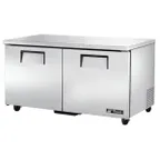 image of True TUC-60-HC 60" 2-Section Undercounter Refrigerator w/ 2 Solid Doors