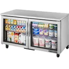image of True TUC-60G-HC~FGD01 60" 2-Section Undercounter Refrigerator w/ 2 Glass Doors