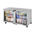 image of True TUC-60G-HC~SPEC3 60" 2-Section Undercounter Refrigerator w/ 2 Glass Doors