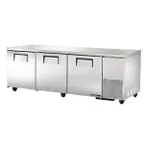 image of True TUC-93-HC 93" 3-Section Undercounter Refrigerator w/ 3 Solid Doors