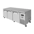 image of Turbo Air JUR-93D-N 93" 3-Section Undercounter Refrigerator w/ 3 Doors, 30 cu. ft.