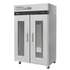 image of Turbo Air M3H47-2-G-TS 2-Section "Full Height" Heated Holding Cabinet, 2-Door, Glass Doors, 42.9 cu ft, Stainless Steel