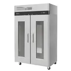 image of Turbo Air M3R47-2-G-N 51" 2-Section Reach-In Refrigerator w/ 2 Glass Doors, Top Mount, Aluminum Interior, 42 cu. ft.