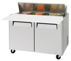 image of Turbo Air MST-48-12-N 48" 2-Door Sandwich and Salad Prep Table, 12 Pans, Stainless Steel