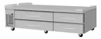 image of Turbo Air PRCBE-96R-N-FT 96" 4 Drawers Refrigerated Chef Base, Flat Top, 17.5 cu. ft.
