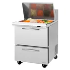image of Turbo Air PST-28-12-D2-N 27" Mega Top Sandwich/Salad Prep Table w/ 2 Drawers, 12 Pans