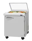 image of Turbo Air PST-28-N-GL 28" One Section Sandwich / Salad Prep Table w/ 1 Door, 8 Pans