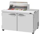 image of Turbo Air PST-48-08S-N-CL 48" 2-Door Sandwich and Salad Prep Table w/ Clear Lid, 8 Pans, Stainless Steel