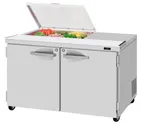 image of Turbo Air PST-48-08S-N-FCL 48" 2-Door Sandwich and Salad Prep Table, 8 Pans, Stainless Steel