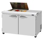 image of Turbo Air PST-48-08S-N-FL 48" 2-Door Sandwich and Salad Prep Table, 8 Pans, Stainless Steel