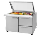image of Turbo Air PST-48-18-D2R(L)-N-GL 48" Mega Top Sandwich and Salad Prep Table w/ 2 Drawers & 1 Door, 18 Pans