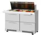 image of Turbo Air PST-48-18-D4-FB-N 48" 4-Drawer Mega Top Sandwich and Salad Prep Table, 18 Pans, Stainless Steel