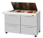 image of Turbo Air PST-48-18-D4-N-FL 48" Mega Top Sandwich/Salad Prep Table w/ 4 Drawers, 18 Pans, Stainless Steel