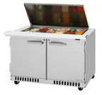 image of Turbo Air PST-48-18-FB-N-FL 48" 2-Door Mega Top Sandwich/Salad Prep Table, 18 Pans, Stainless Steel