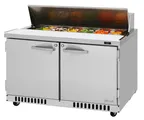 image of Turbo Air PST-48-FB-N 48" 2-Door Sandwich and Salad Prep Table, 12 Pans, Stainless Steel