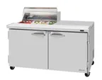 image of Turbo Air PST-60-08S-N-CL 60" 2-Door Sandwich and Salad Prep Table, 8 Pans, Stainless Steel