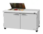 image of Turbo Air PST-60-08S-N-FL 48" 2-Door Sandwich and Salad Prep Table, 8 Pans, Stainless Steel