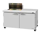 image of Turbo Air PST-60-08S-N(-LW) 60-1/4" 2-Door Sandwich and Salad Prep Table, 8 Pans, Stainless Steel
