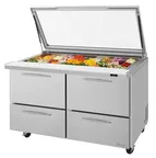 image of Turbo Air PST-60-24-D4-N-GL 60" Mega Top Sandwich/Salad Prep Table w/ 4 Drawers, 24 Pans