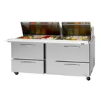 image of Turbo Air PST-72-30-D4-N-SL 72" Mega Top Sandwich/Salad Prep Table w/ 4 Drawers, 30 Pans