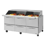 image of Turbo Air PST-72-30-D6-N-SL 72" Mega Top Sandwich/Salad Prep Table w/ 6 Drawers, 30 Pans