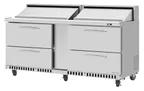 image of Turbo Air PST-72-D4-FB-N 72" 4-Drawer Mega Top Sandwich and Salad Prep Table, 18 Pans, Stainless Steel