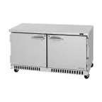 image of Turbo Air PUR-60-FB-N 60" 2-Section Undercounter Refrigerator w/ 2 Doors, 14.8 cu. ft.