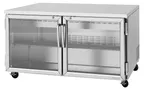 image of Turbo Air PUR-60-G-N 60" 2-Door Undercounter Refrigerator, Stainless Steel, 17 cu. ft., LED Lighting