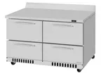 image of Turbo Air PWR-48-D4-FB-N 48" Two Section WorkTop Refrigerator, 4 Drawers, 9.8 cu. ft.