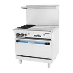 image of Turbo Air TARG-2B24G 36" Gas Restaurant Range w/ (2) Open Burners, 24" Griddle Right, (1) Standard Oven, 136.000 BTU 