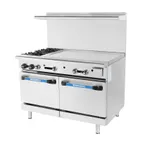 image of Turbo Air TARG-2B36G 48" Gas Restaurant Range w/ (2) Open Burners, 36" Griddle Right, (1) Standard Oven, 193.000 BTU 