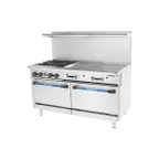 image of Turbo Air TARG-36G4B 60" Gas Restaurant Range w/ (4) Open Burners, 36" Griddle Left, (2) Standard Ovens, 257.000 BTU