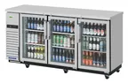image of Turbo Air TBB-24-72SGSD-N Refrigerated Back Bar Cabinet w/ 20.62 Cu Ft, 3 Glass Doors, Side Mount