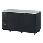 image of Turbo Air TBB-3SBD-N6 69" Super Deluxe Back Bar Cooler with Solid Door, Two Section, 23 cu. ft.