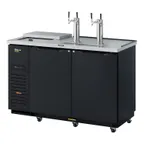 image of Turbo Air TCB-2SBD-N6 58" Draft Beer Cooler w/ 2 Kegs, 2 Dual-Tap Towers, Black