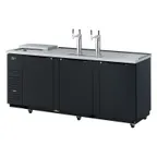 image of Turbo Air TCB-4SBD-N 90" Draft Beer Cooler w/ 4 Kegs, 2 Dual-Tap Towers, Black