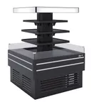 image of Turbo Air TIOM-48CCB-N 47" Island Display Self-Serve Refrigerated Merchandiser in Black, 3 Shelves