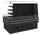 image of Turbo Air TIOM-48CSB-N 73" Island Display Self-Serve Refrigerated Merchandiser in Black, 3 Shelves