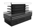 image of Turbo Air TIOM-48CSCB-N 96" Island Display Self-Serve Refrigerated Merchandiser in Black, 3 Shelves