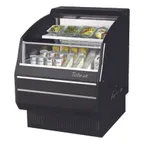 image of Turbo Air TOM-30LB-SP(-A)-N 28" Horizontal Open Air Merchandiser in Black, Self-Contained, 2 Shelves