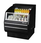 image of Turbo Air TOM-30SB-SP(-A)-N 28" Horizontal Open Display Merchandiser in Black, Self-Contained, 2 Shelves
