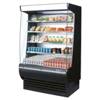 image of Turbo Air TOM-48DXB-SP(-A)-N 48" Vertical Extra Deep Open Air Merchandiser in Black, Self-Contained, 4 Shelves, 23.2 cu. ft.
