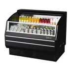 image of Turbo Air TOM-50SB-SP(-A)-N 50" Horizontal Open Air Merchandiser in Black, Self-Contained, 3 Shelves, 8.9 cu. ft.