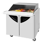 image of Turbo Air TST-36SD-15-N-SL 36" 2-Door Mega Top Sandwich and Salad Prep Table, 15 Pans, Stainless Steel